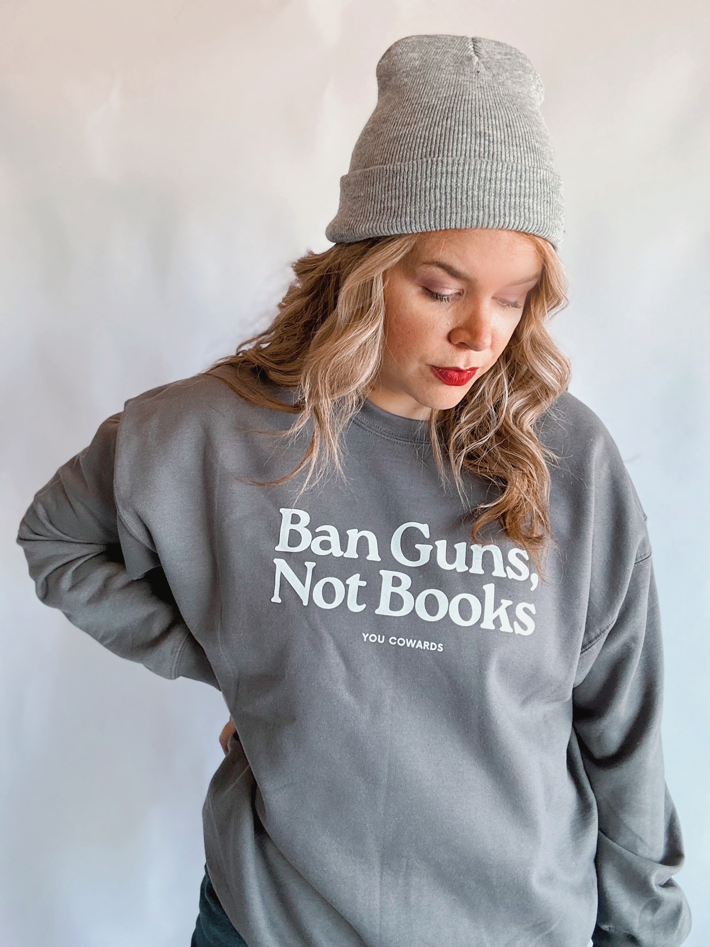 Ban Guns Crewneck in Charcoal