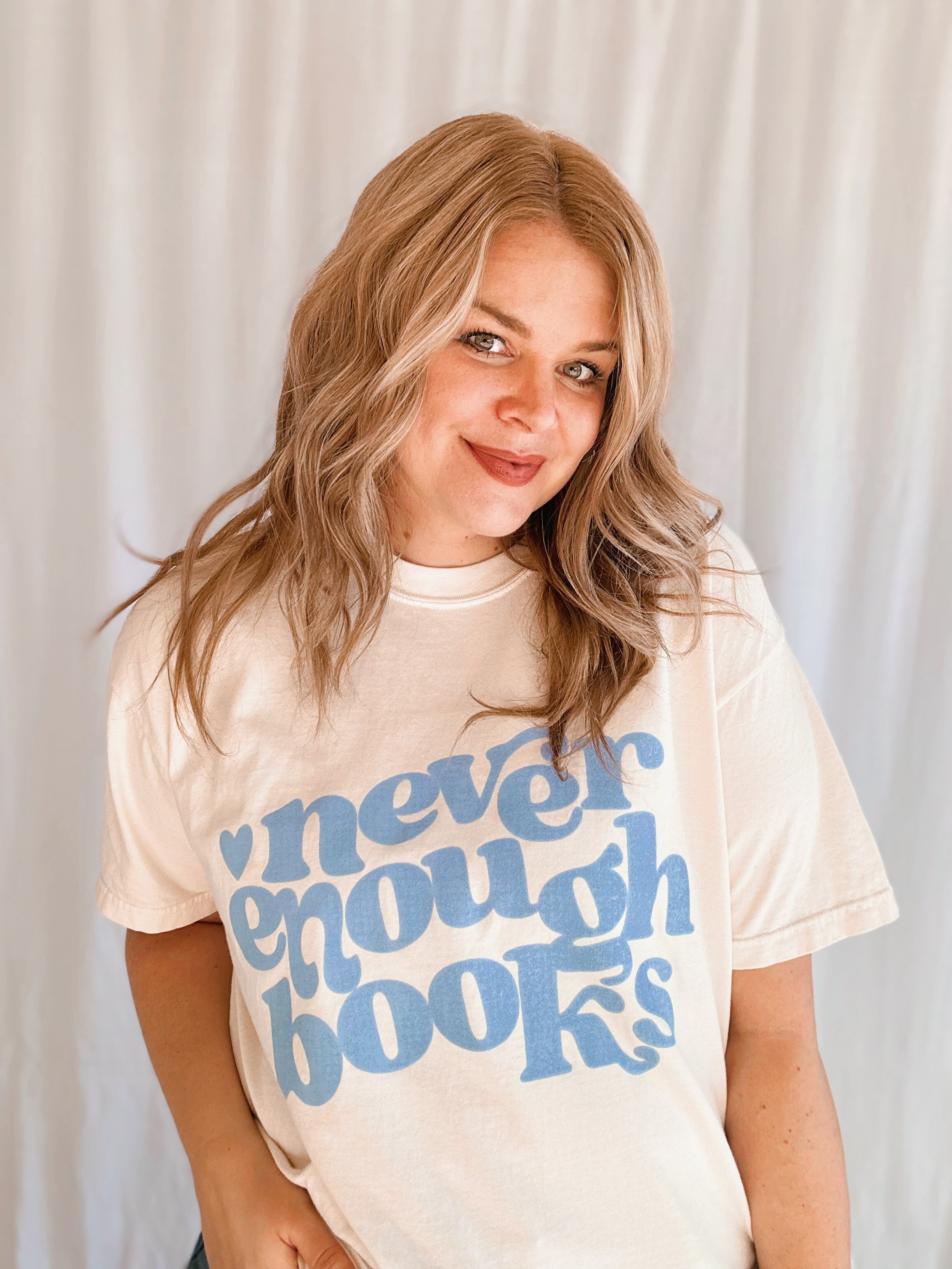 Never Enough Books Tee in Ivory