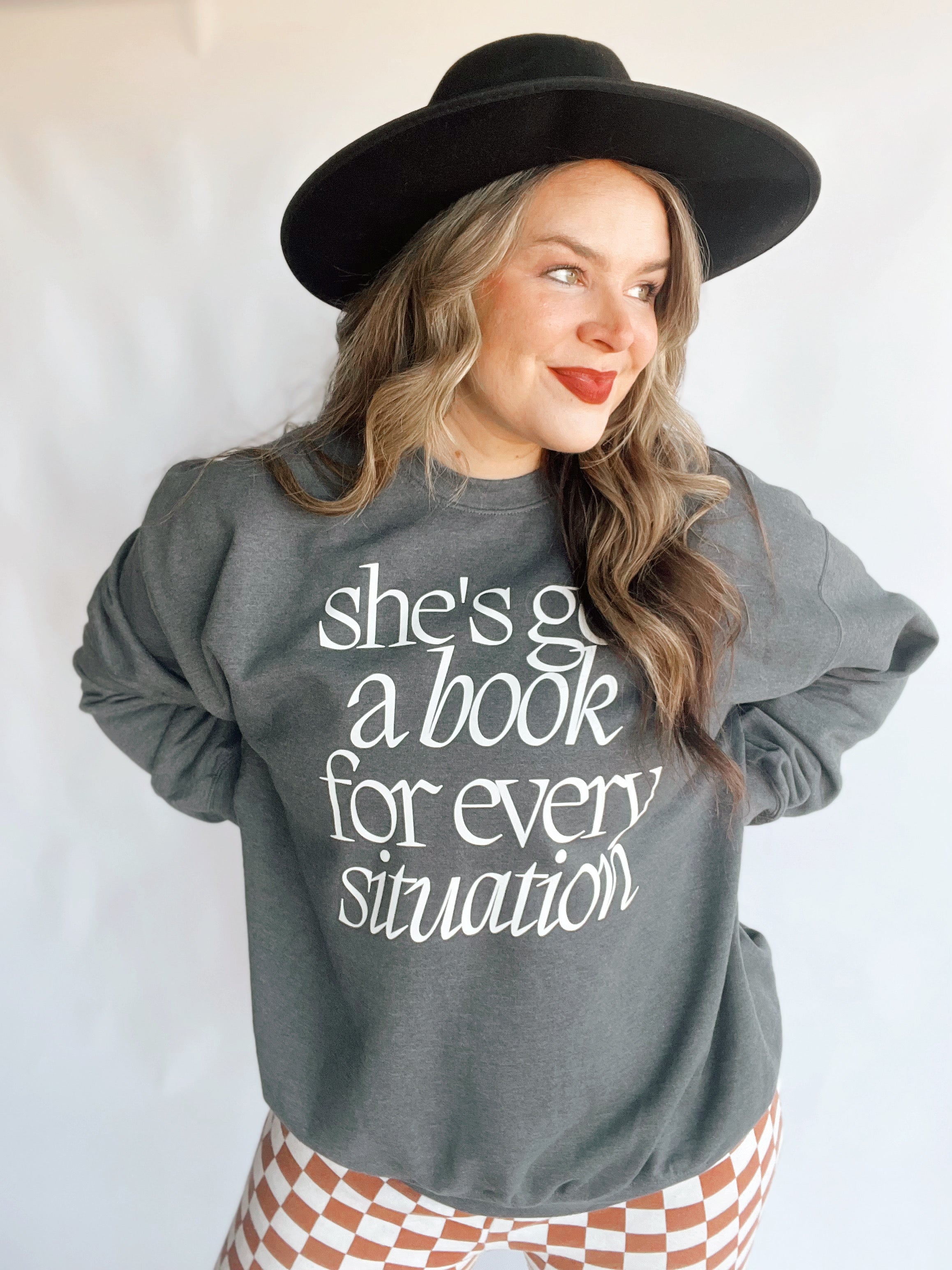 She's Got A Book For Every Situation Crewneck