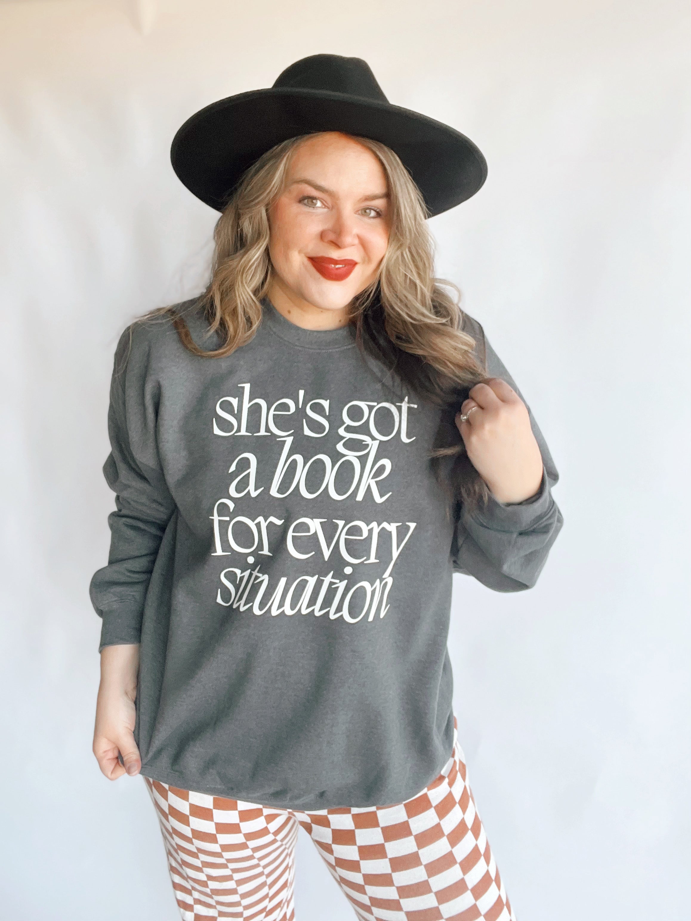 She's Got A Book For Every Situation Crewneck
