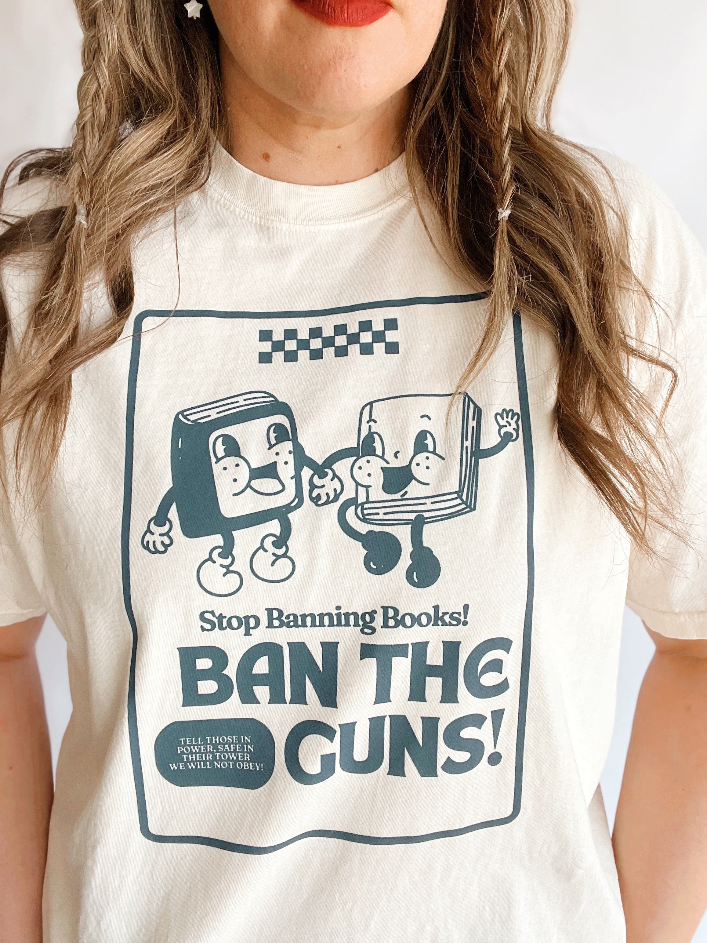 Stop Banning Books Tee in Ivory