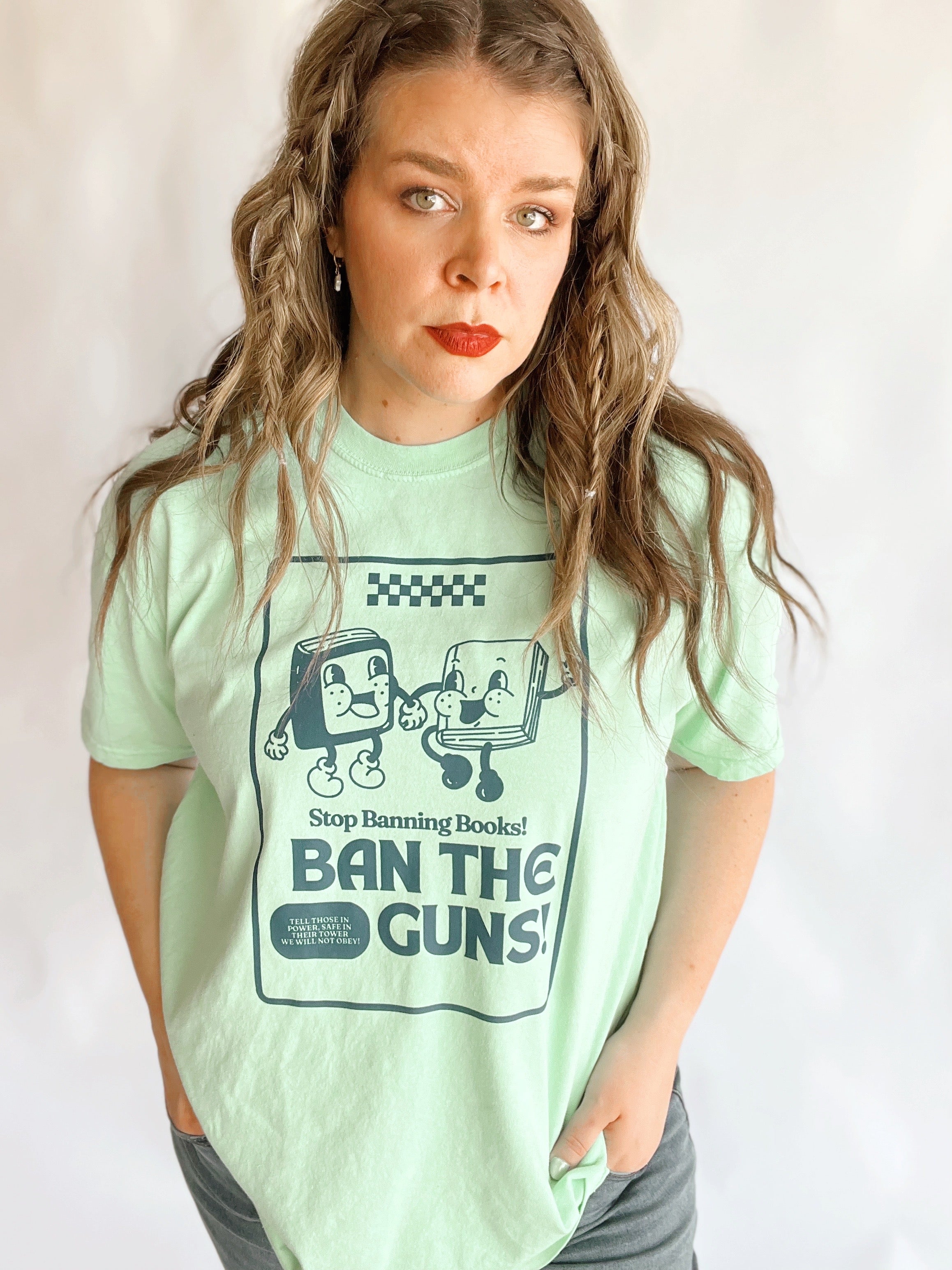 Stop Banning Books Tee in Reef